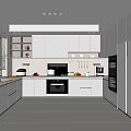 Modern Kitchen Interior Design With White Cabinets Countertop And Stainless Steel Appliances