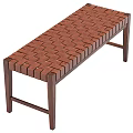 Modern Wooden Stool With Slatted Seat Design And Sturdy Leg Structure