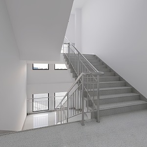 Modern minimalist stairwell 3d model