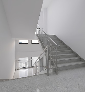 Modern minimalist stairwell 3d model