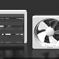 Modern Home Exhaust Fans With Grille Design And Rotating Fan Blades