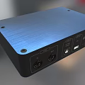 Blue Headphone Audio Device With High Quality Sound Sleek Design And Control Knobs