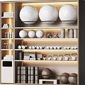 Organized Sports Equipment Storage with Brightly Lit Shelves Holding Exercise Balls Dumbbells Kettlebells Weight Plates