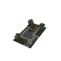 Tranquil Garden Feature With Pond Water Lilies Wooden Deck Lounge Chairs And Shrubs