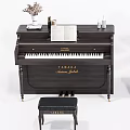 Musical Instruments and Art Supplies Including Various Pianos with Stools Sheet Music and Decorative Vases