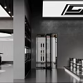 Modern Automotive Workshop Interior With White SUV Motorcycle Repair Equipment And LED Lighting