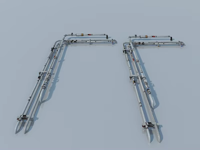 Swing Door with Stainless Steel Frame Hinges and Modern Hardware Fittings 3d model