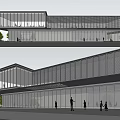Modern Sales Office Building Simple Sales Office Commercial 3d model