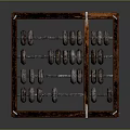 Traditional Wooden Abacus With Classic Frame And Brown Beads On Rods