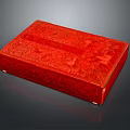 Red Carved Lacquer Box With Intricate Patterns And Smooth Glossy Surface 3d model