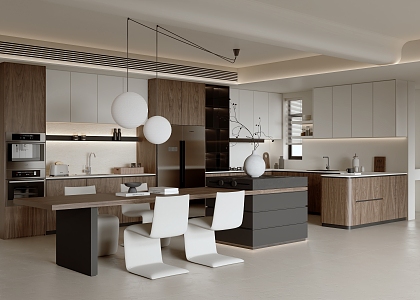 Open Style Kitchen 3d model