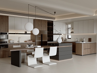 Open Style Kitchen 3d model