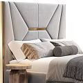 Luxurious Bedroom Bed Design With Velvet Headboard Gold Accents And White Bedding