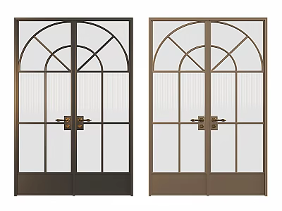 Light Luxury Double Door Metal Double Door Double Door Opposition Door Entry Door Kitchen Door 3d model