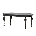 Elegant Oval Black Dining Table With Carved Legs And Classic Design