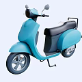 Light Blue Modern Scooter With Black Seat And Sleek Body Design