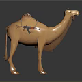 Detailed Cartoon Style 3D Camel Model With Saddle And Realistic Rendering 3d model