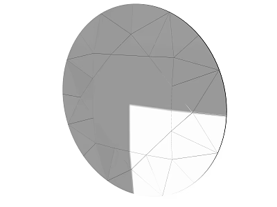 Modern Round Mirror with Geometric Lines and Abstract Design Features 3d model
