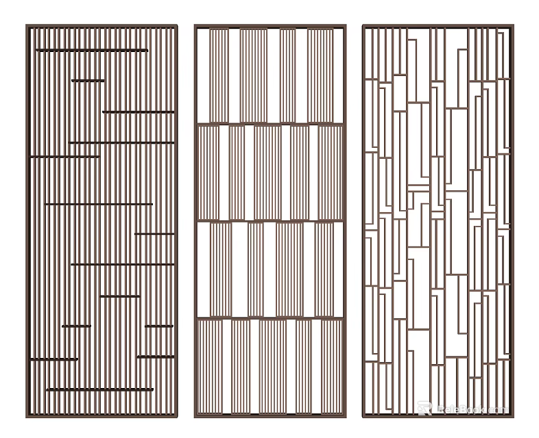 Modern Room Divider Designs With Various Geometric Patterns And Lines 3d model