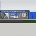 Shanghai Institute of Technology Disu Intelligent Express Station With Blue Container Exterior And Glass Doors