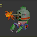 Robotic Military Vehicle With Firing Cannon Flame 07-10 Red Stripe Tracks And Mechanical Legs