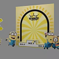Minions Themed Photo Spot With Yellow Backdrop Bello And Family Signage