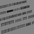 Assorted Stylish Railings Display Featuring Different Designs and Metal Structures for Various Applications