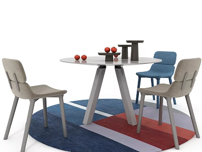 Nordic Dining Table and Chair Combination Simple Dining Table and Chair 3d model