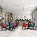 Modern Service Hall Interior With Service Counters Waiting Chairs And Spacious Layout 3d model