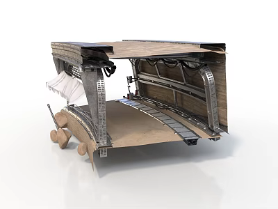 Vintage Concept Car Design With Metal Frame Wooden Panels And Wheels 3d model