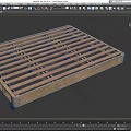 Natural Wooden Bed Frame With Slatted Design For Sturdy Mattress Support