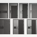 Modern Security Doors With Various Designs And Stylish Patterns For Home Protection 3d model