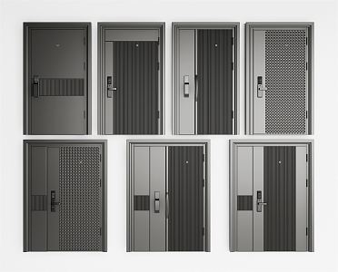 Modern security door security door entry door 3d model