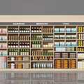 Retail Store Display Shelves With Organized Various Products And Multi Layered Arrangement