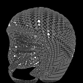 Unique Stylish Silver Mosaic Helmet as Decorative Daily Living Accessory
