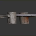 Sturdy Wooden Outdoor Bench With Round Log Legs And Smooth Slat Seat Design