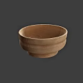 Simple Ceramic Bowl With Round Shape Smooth Surface And Natural Toned Design 3d model