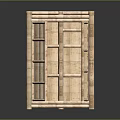 Natural Bamboo Decorative Cabinet With Open Shelves And Minimalist Design For Home Storage