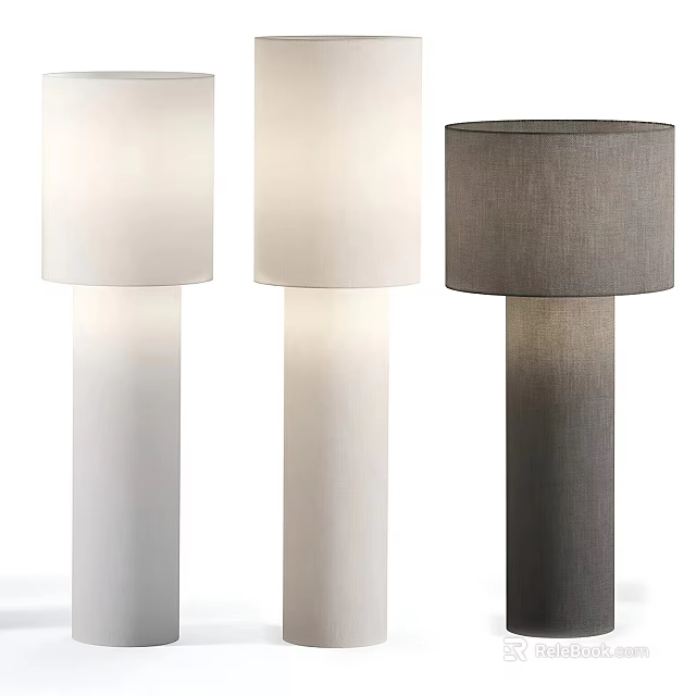 Modern Floor Lamps In Various Color Styles 3d model 