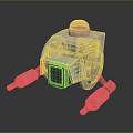 Sci Fi Mechanical Game Movie Character With Silver Body Yellow Glowing Panel And Side Arms