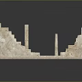 Ancient Stone Ruins Model With Columns Arches And Detailed Architectural Structure
