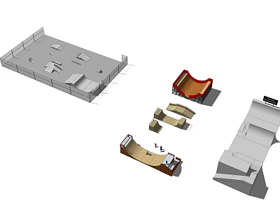 Modular Design Components Featuring Various Structural Shapes And Architectural Elements 3d model