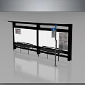 Bus Shelter Equipment With Seats And Information Display Boards For Transit