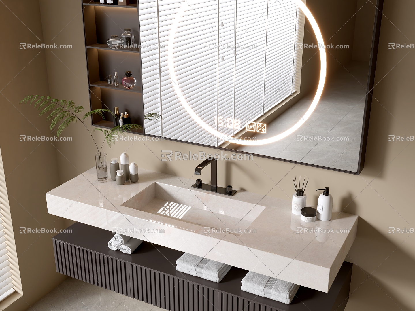 Modern Bathroom Cabinet Bathroom Counter Basin Bathroom Decoration Mirror Cabinet Sink 3d model