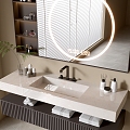 Modern Bathroom Cabinet Bathroom Counter Basin Bathroom Decoration Mirror Cabinet Sink 3d model