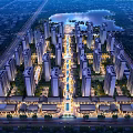 Aerial View Urban Planning With High Rise Residences Lake Green Spaces And Road Networks