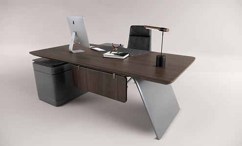 modern office desk and chair 3d model