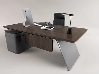 modern office desk and chair 3d model