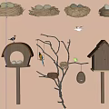 Bird's nest eggs 3d model