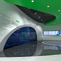 Modern Control Room With Large Curved Display Screen Showing Data Wave Patterns And Control Console